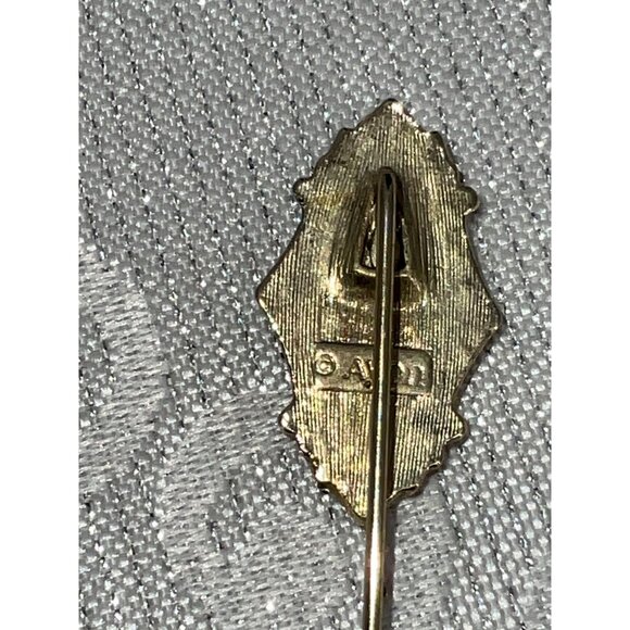 Vintage Avon Gold-Tone Stick Pin Clear Rhinestone Accent &‎ Ornate Design - Picture 3 of 3